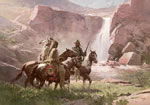 "Red Rock Crossing, Northwest Montana, 1850" Z S Liang LE Print